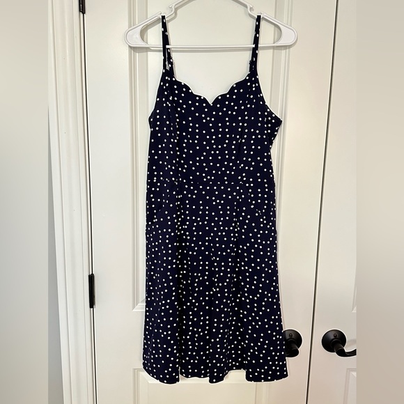 41 Hawthorn Navy Blue & White Polka Dot Dress - Picture 3 of 6